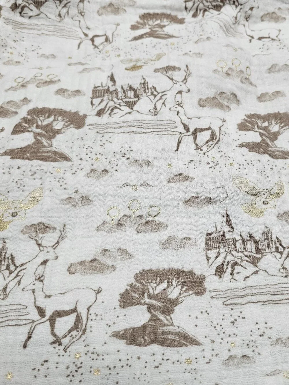 Harry Potter aden +anis Baby Swaddle Lovey Blanket Muslin Hogwarts Castle Hedwig